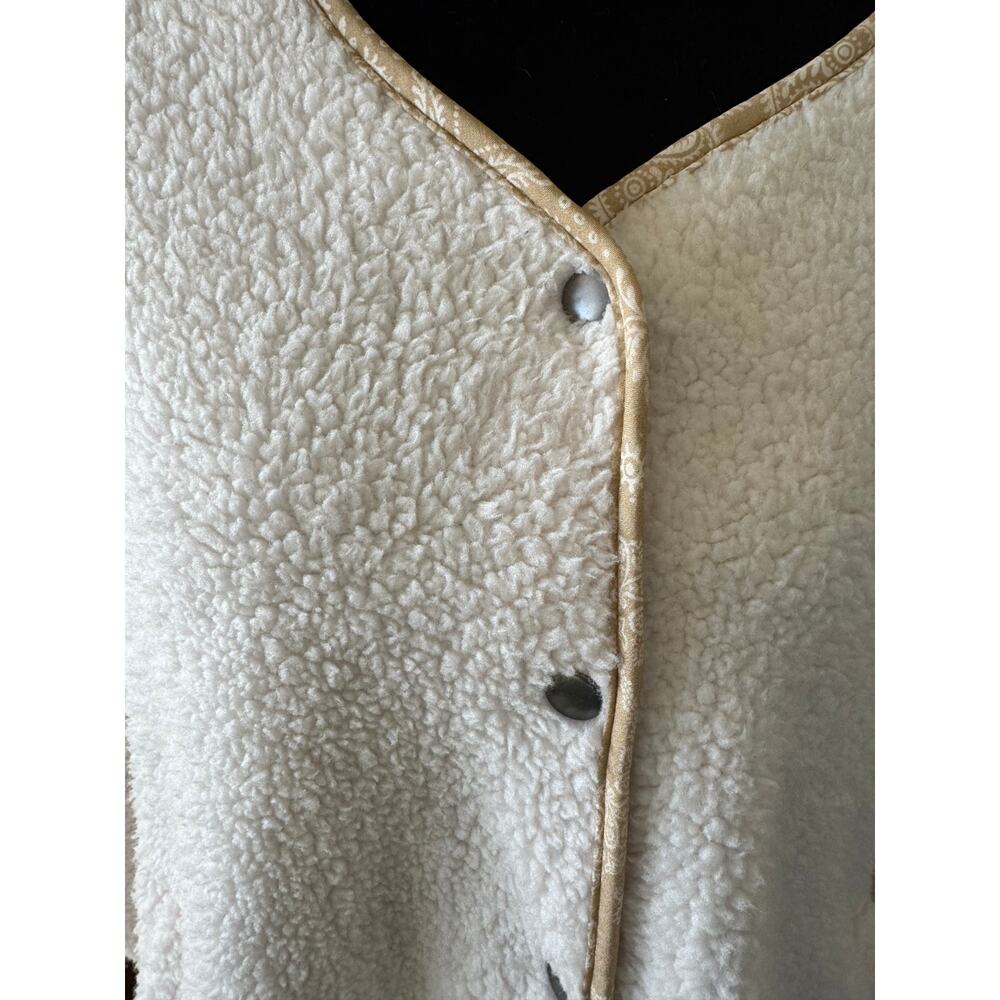 Free People Cuddle Up Sherpa Poncho Vest XL LG Ivory Oversized OB2134611 - Picture 9 of 12